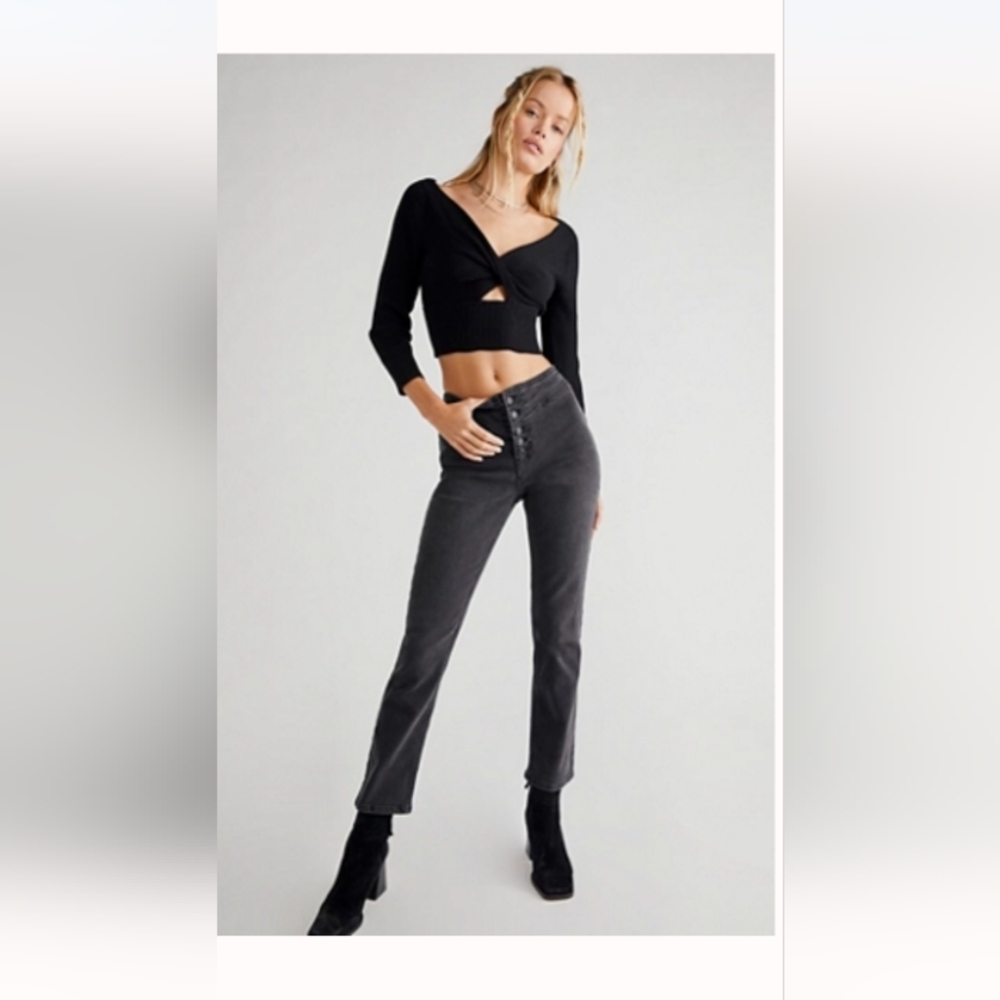 Free People Women's Black Tex Jeans